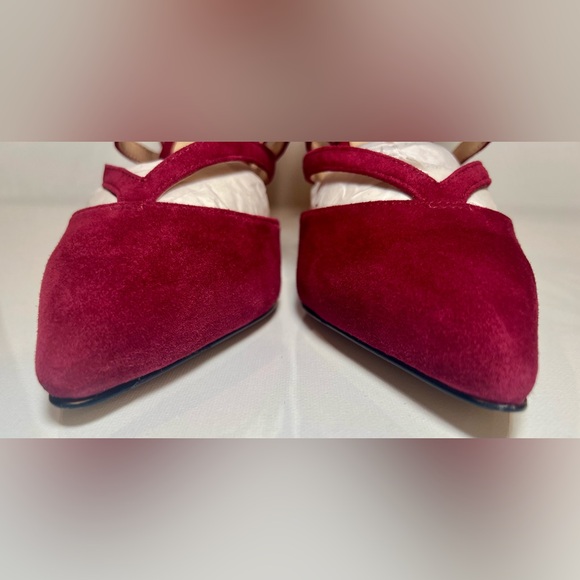 Sole Society SHAYLEY Suede Dark Red Strappy Heels Size 8.5 - Picture 3 of 12